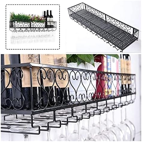 ALDEPO Wall-Mounted Wine Racks Black Retro Style