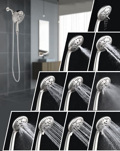 INAVAMZ 25GPM Dual Shower Head Combo with 60 Rotatable Hose