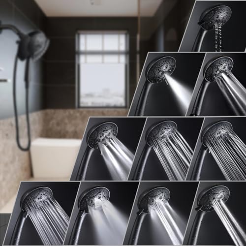 INAVAMZ 2-IN-1 Shower Head Combo with 60 Hose and 10 Settings