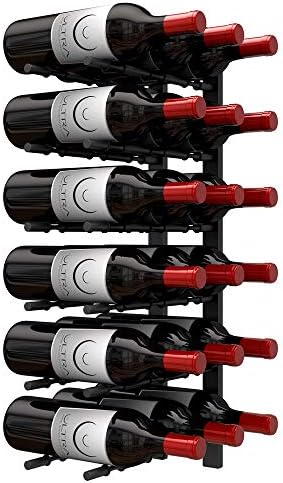 Ultra Wine Racks Wall Mounted 18 Bottle Matte Black Wine Storage