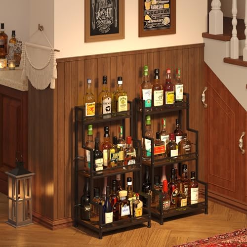 Bliesosfud 3 Tier Liquor Display Stand for Home Bar