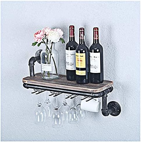 CGF- Wall-Mounted Wine Rack with 4 Glass Holders