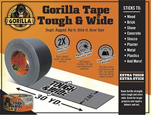 Gorilla Duct Tape 288 x 30 Yd Silver Pack of 1