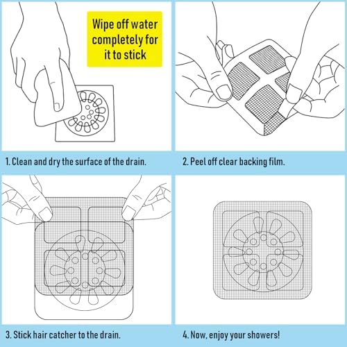 JINSILU 4x4 Drain Cover Hair Catcher 50 PCS Set 1