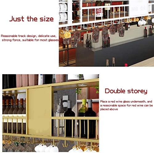 Adjustable Wall-Mounted Wine Rack with Glass Holder