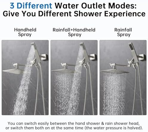 G-Promise All Metal 10 Dual Square Shower Head Combo