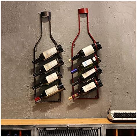 ALDEPO Wall-Mounted Wine Rack Retro Industrial Style Red