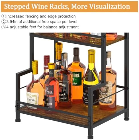 Bliesosfud 3 Tier Liquor Display Stand for Home Bar