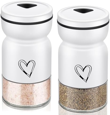 Stainless Steel Salt and Pepper Shakers Set with Adjustable Pour Holes