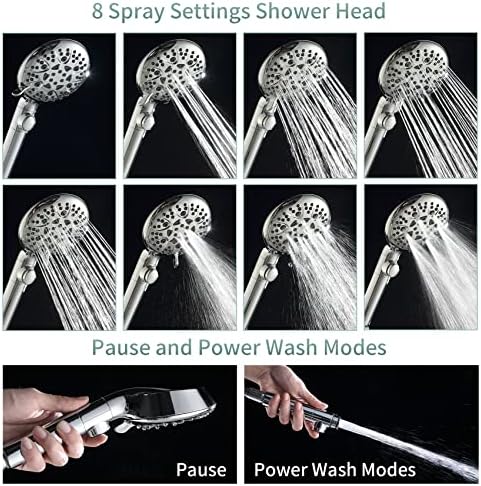 WHZeffect Handheld Shower Head with 8 Spray Settings