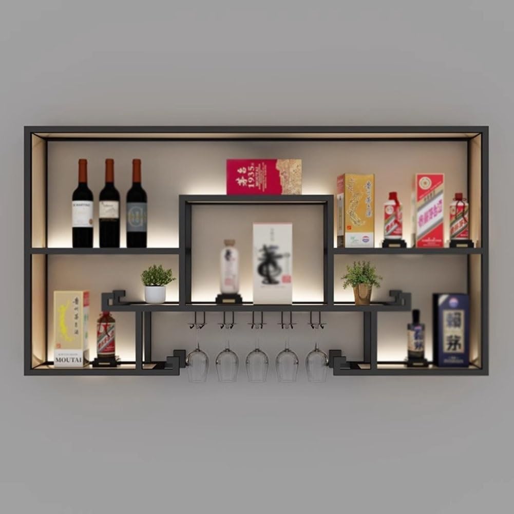 Industrial Style Wall-Mounted Wine Rack