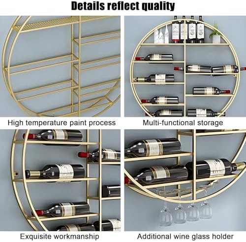 YVYKFZD Wall-Mounted Wine Rack Space-Saving Black Design 60x11x60cm