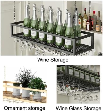 Adjustable Ceiling Wine Glass Holder with Iron Chain