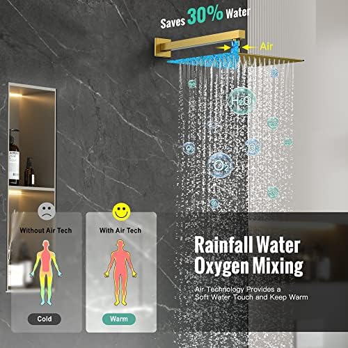 SR SUN RISE 12 Inch All Metal Square Shower System