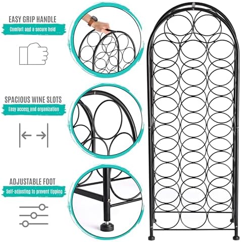 Sorbus Freestanding Wine Rack - 23 Bottle Storage