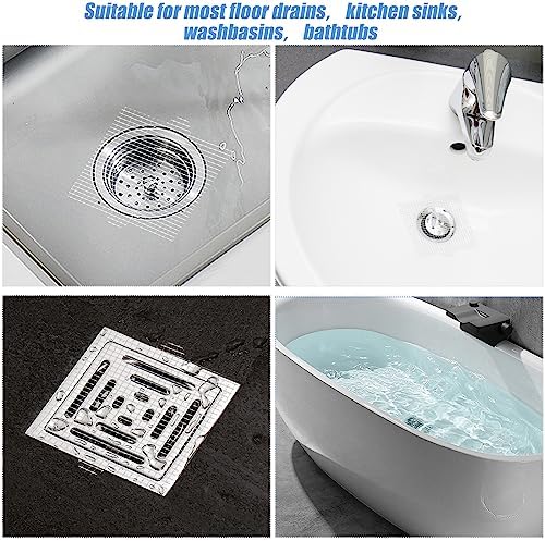BOXOB 30pcs Square Shower Hair Catchers with Waterproof Adhesive