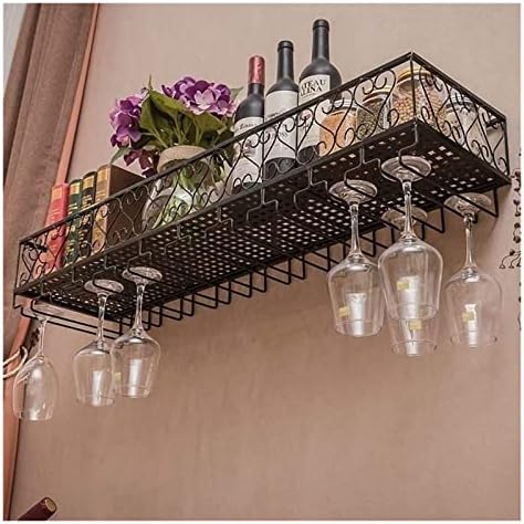 ALDEPO Wall-Mounted Wine Racks Black Retro Style