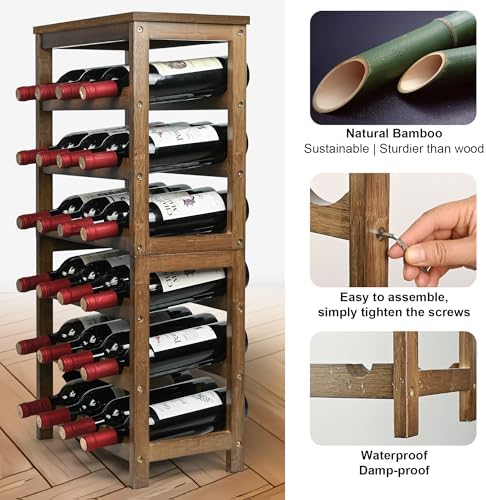 VASMIA 6-Tier Freestanding Bamboo Wine Rack 1