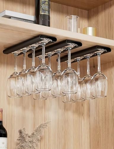 GeLive 12 Inch Wine Glass Holder Set of 2 Black