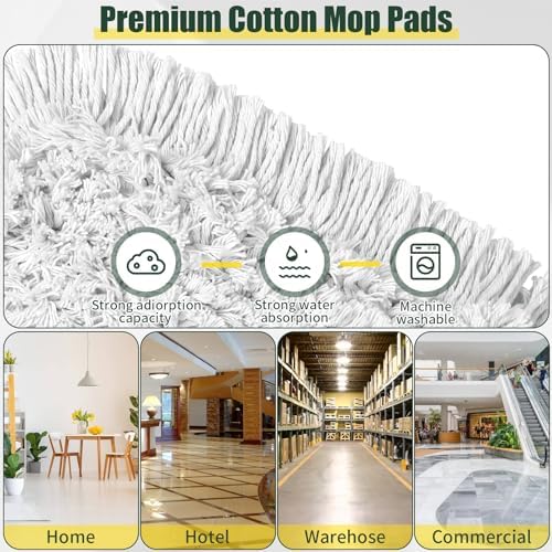 BUVE 36 Heavy Duty Dust Mop with Replacement Pads