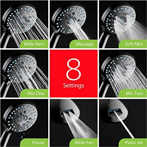 Hotel Spa AquaCare 50-Mode 3-Way Shower Head Combo with Adjustable Arm