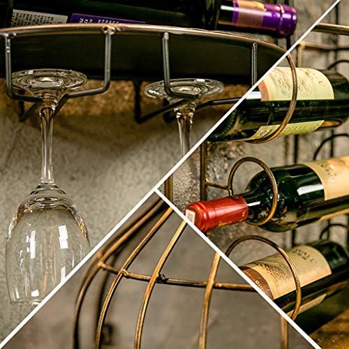 XONJEMU Wall-Mounted Wine Rack with Glass Holder