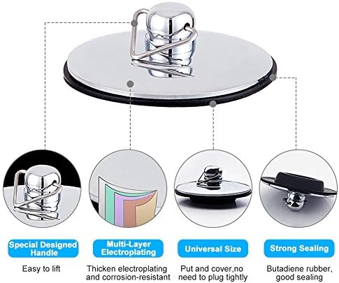 Fdit Universal Chrome Drain Cover with Chain