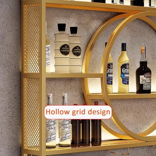 JIAOCKJIAO Wall-Mounted Wine Rack 3-Layer Metal Holder with Dust-Proof Design
