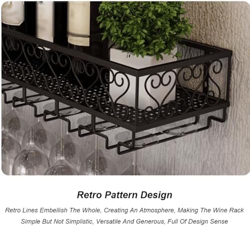 Wall Mounted Wine Rack with Stemware Hanger