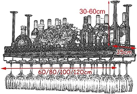 Adjustable Wall-Mounted Wine Rack Iron Metal Ceiling Holder for Home Bar
