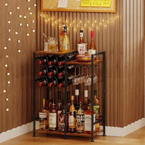 Bosimeca Freestanding Wine Rack with 9-Bottle Capacity