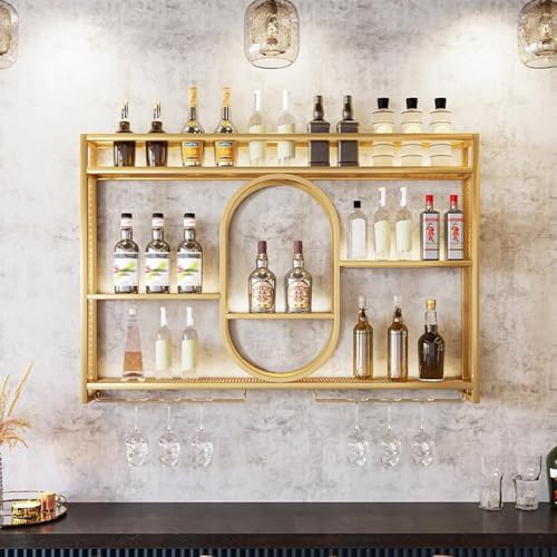 JIAOCKJIAO Wall Wine Rack with 3 Tiers Large Capacity Industrial Style Black 393in