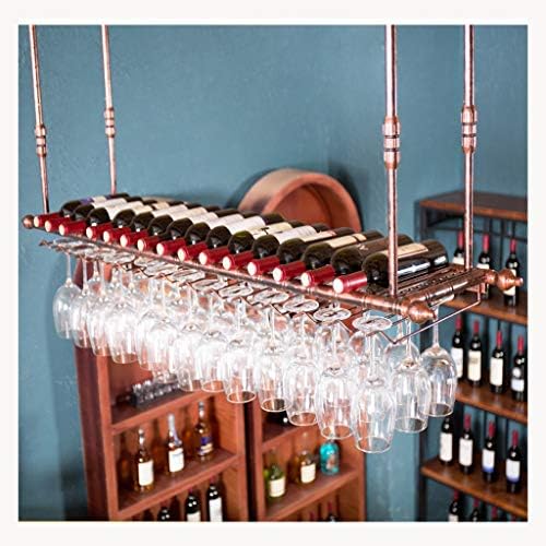 Hanging Wine Holder with Adjustable Rod - Black 12030cm