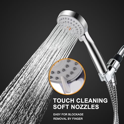 HO2ME High Pressure Handheld Shower Head with 79 Hose and Chrome Finish
