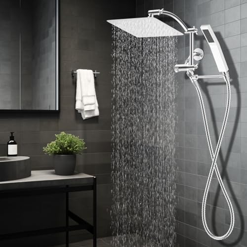 Hibbent All Metal Rainfall Handheld Shower Combo 1