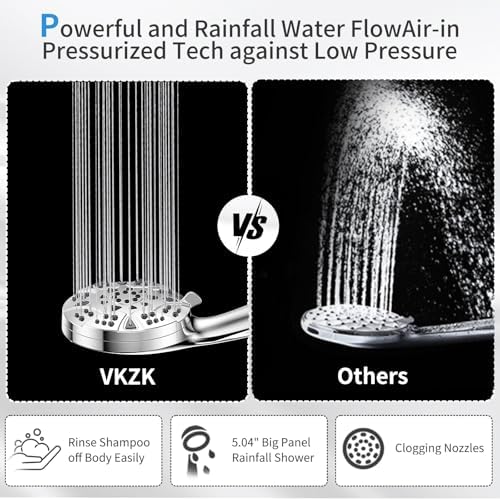 VKZK High Pressure 8 Mode Handheld Shower Head