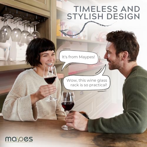 Maypes 4-Rack Wine Glass Holder Under Cabinet
