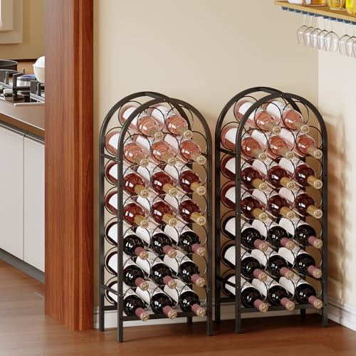 X-cosrack 40 Bottle Wine Rack with 2 Wooden Desktops