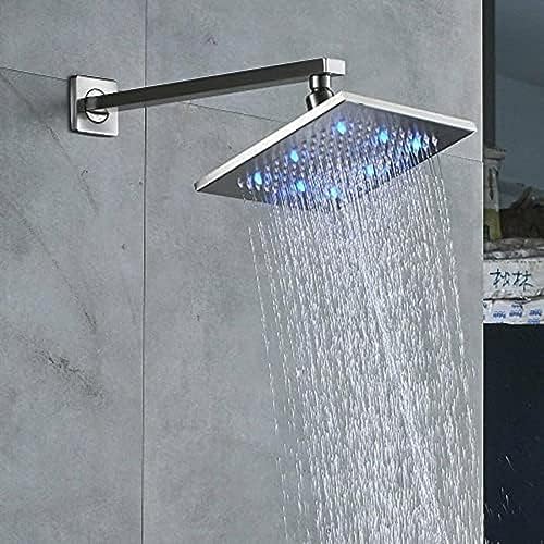 TECKI 12 Inch Brushed Nickel Rainfall Shower Faucet Set