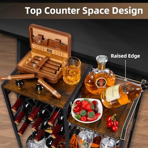 Bosimeca Freestanding Wine Rack with 9-Bottle Capacity