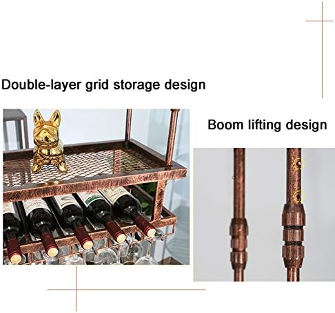 Wall-Mounted Wine Rack with Adjustable Ceiling Bar