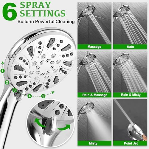 OHDAY 6-Mode Handheld Shower Head with Power Wash