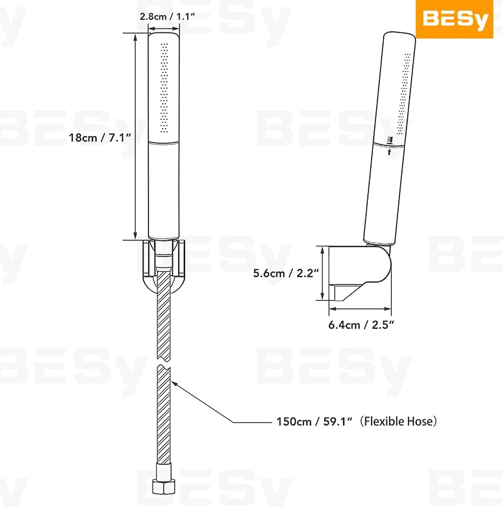 BESy Black Brass 2 In 1 Handheld Shower Head Set