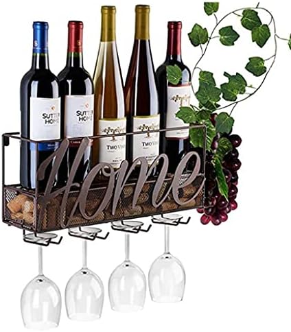 LASEVE Wall Mounted Wine Rack with Cork Storage