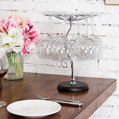 MyGift 6-Hook Countertop Wine Glass Holder