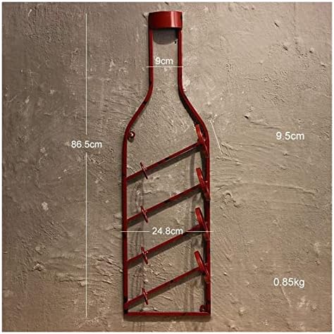 ALDEPO Wall-Mounted Wine Rack Retro Industrial Style Red