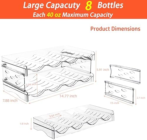 Baosia Stackable Wine Rack for 8 Bottles 2 Tiers