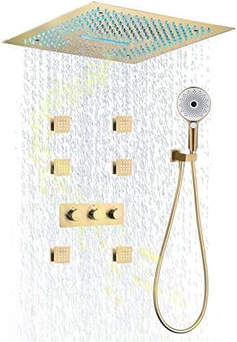 Bluetooth Music Shower Faucet Set with LED Light and 3-Speed Massage