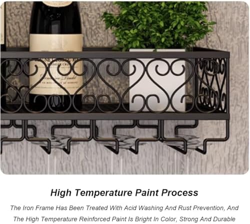 Wall Mounted Wine Rack with Stemware Hanger