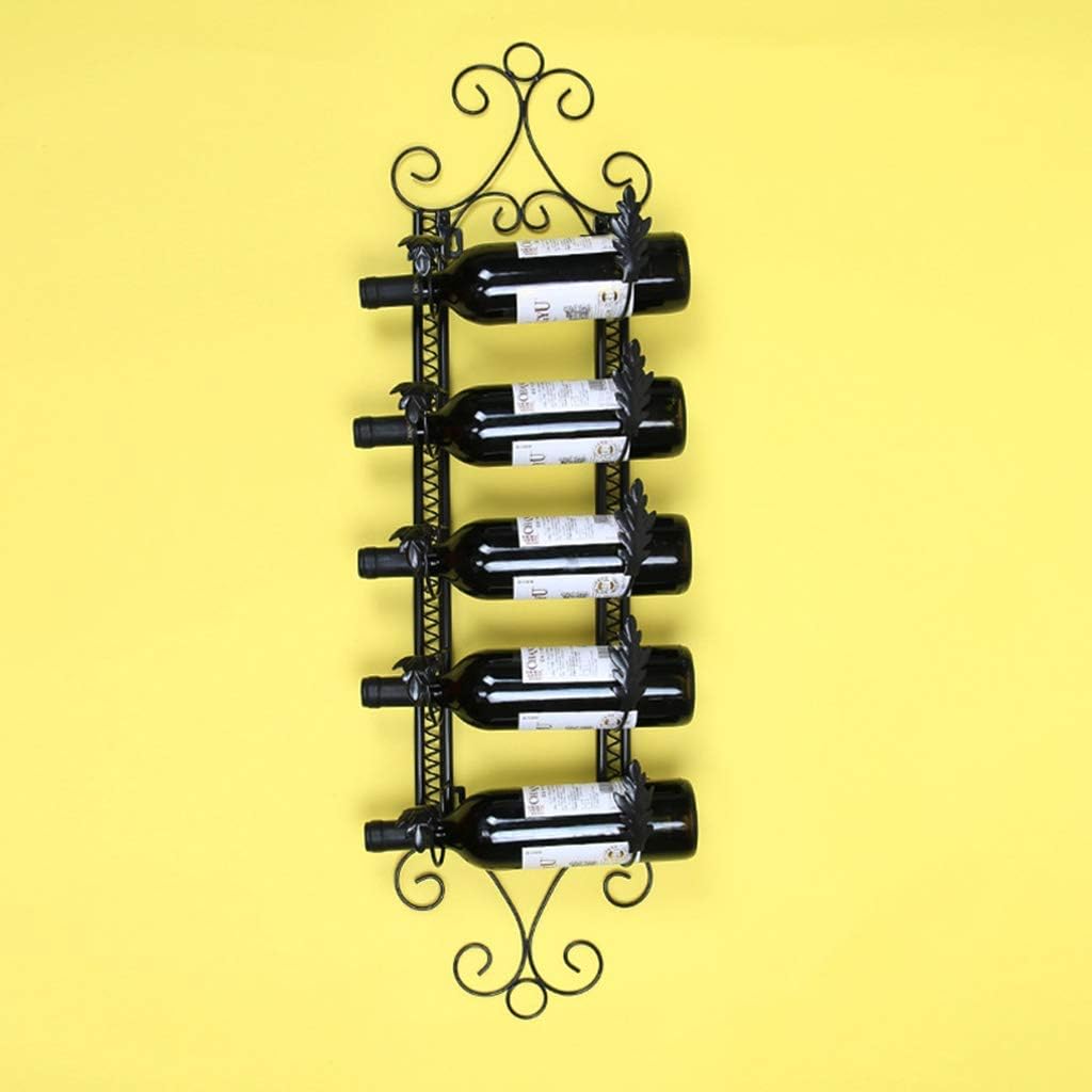 LASEVE Wall Mounted Wine Rack 5 Bottle Hold Rustic Industrial Style